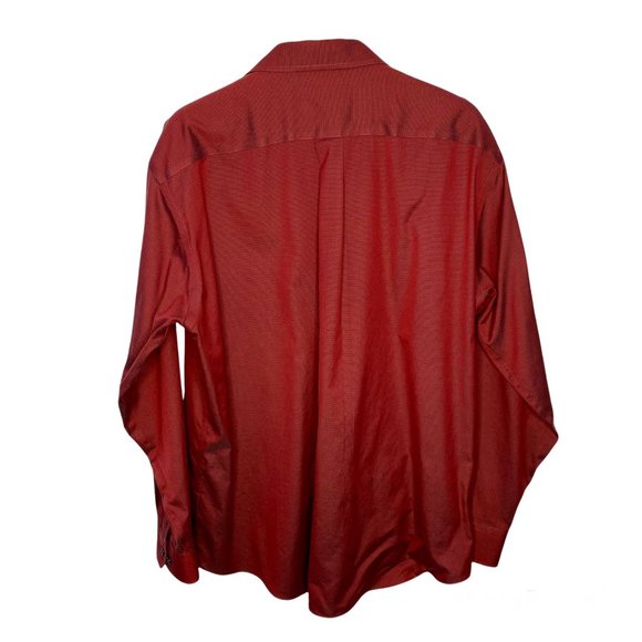 JOSEPH & FEISS No Iron Dark Red Button Down Shirt 17-34/35 Large - Picture 2 of 8